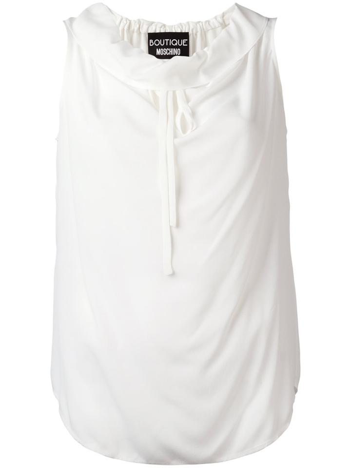 Boutique Moschino Sleeveless Top, Women's, Size: 44, White, Silk/rayon