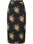 No21 Floral Pencil Skirt - Black