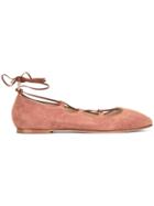 Anna Baiguera Lace-up Ballerina Flats - Brown