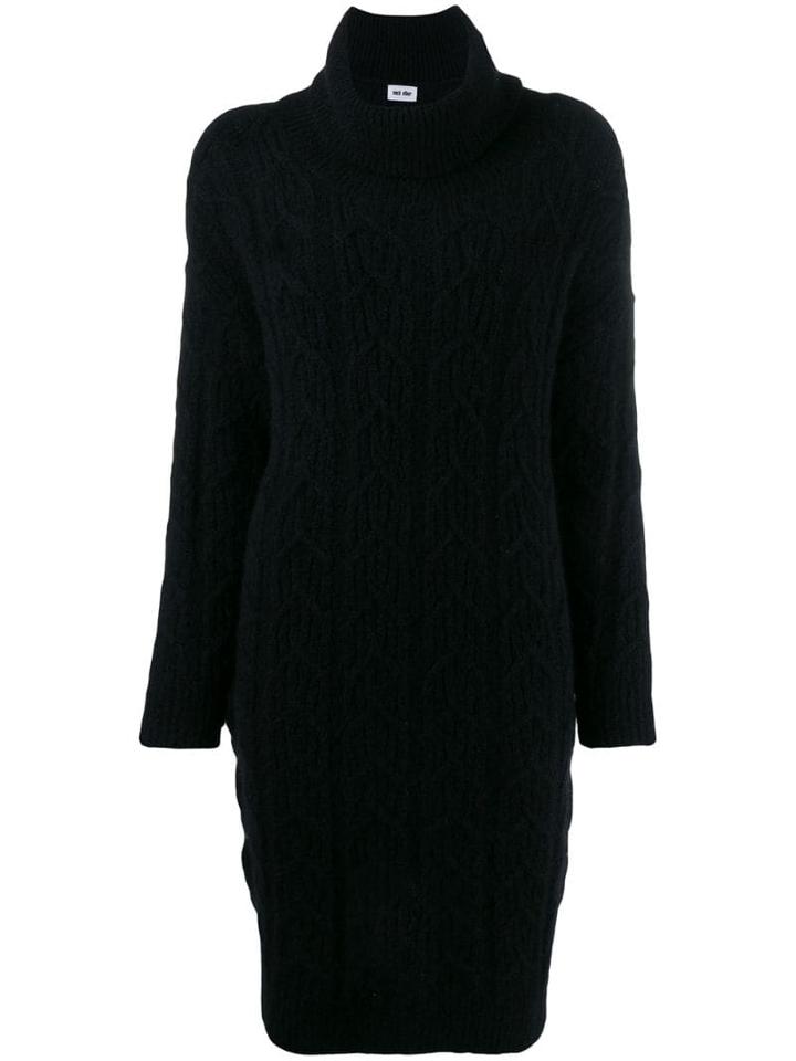 Each X Other Cable Knit Sweater Dress - Black