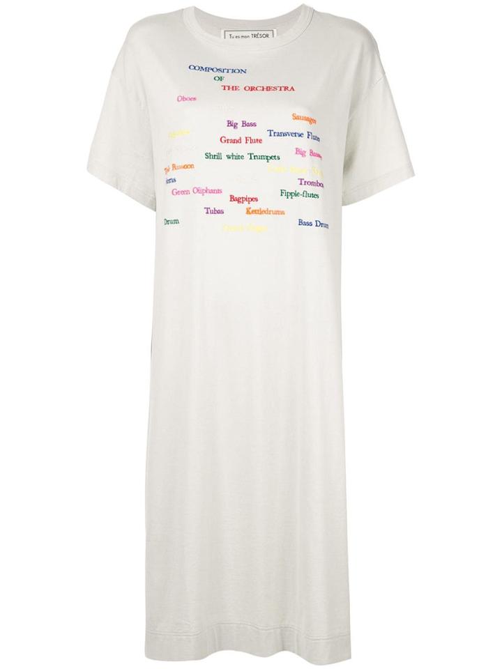Tu Es Mon Trésor Orchestra T-shirt Dress - Green