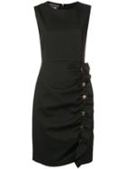 Boutique Moschino Logo Button Dress - Black