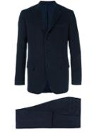 Mp Massimo Piombo Moleskine Two Piece Suit, Men's, Size: 54, Blue, Cotton/cupro