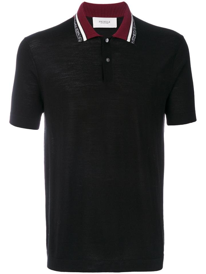 Pringle Of Scotland Knitted Polo Shirt - Black