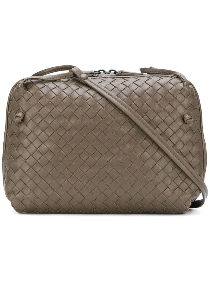 Bottega Veneta Woven Effect Crossbody Bag - Grey