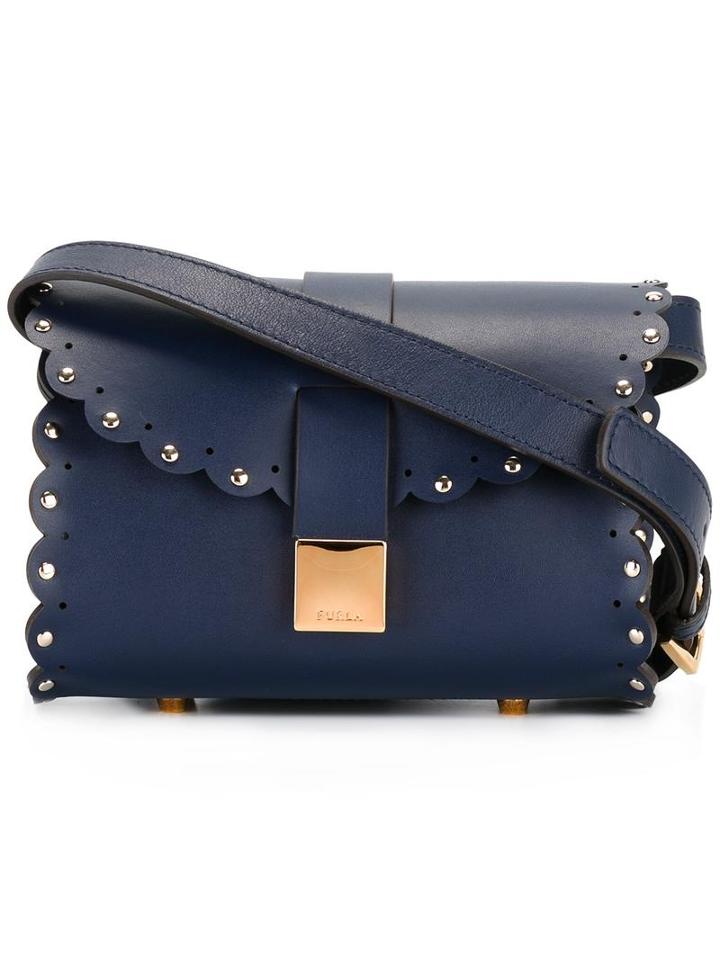 Furla Barrel Crossbody Bag, Women's, Blue, Leather