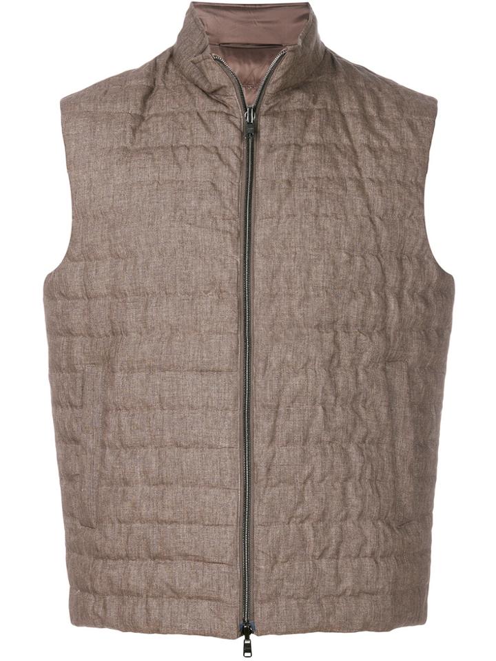 Herno Quilted Gilet - Brown