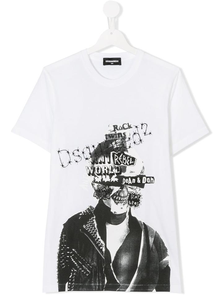 Dsquared2 Kids - Graphic Print T-shirt - Kids - Cotton - 16 Yrs, White