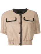 Andrea Bogosian Buttoned Leather Blouse - Neutrals