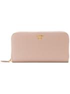 Prada Logo Plaque Continental Wallet - Nude & Neutrals