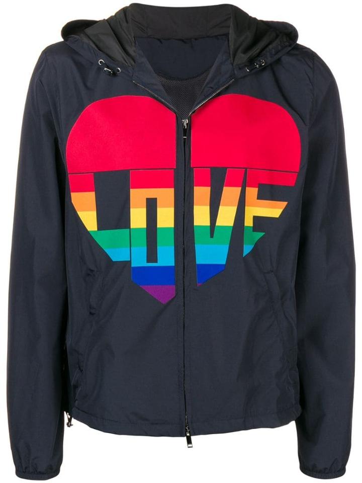 Valentino Hooded Love Windbreaker - Blue