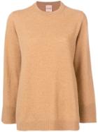 Nude Round Neck Sweater - Brown