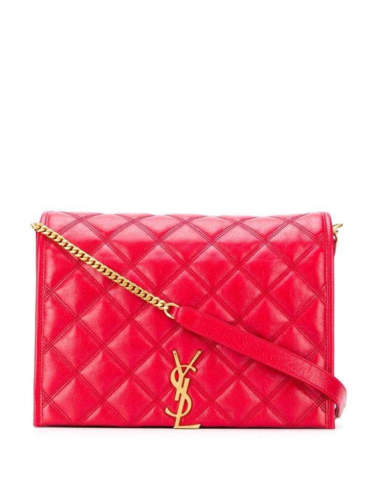 Saint Laurent Quilted Shoulder Bag - Red