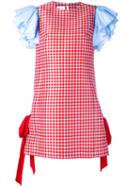 Brognano Ruffle Sleeve Checked Dress, Women's, Size: 42, Blue, Polyester/cotton/viscose