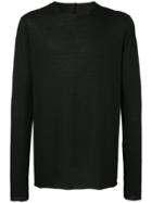Zambesi Raw Hem Long Sleeve T-shirt - Black