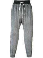 Daniel Patrick Velour Track Pants, Men's, Size: Small, Grey, Cotton/polyester
