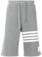 Thom Browne Engineered 4-bar Stripe Cashmere Shell Sweat Shorts - Grey
