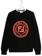 Fendi Kids Teen Ff Logo Sweatshirt - Black