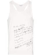 Yohji Yamamoto Text Print Sleeveless Cotton Vest - White