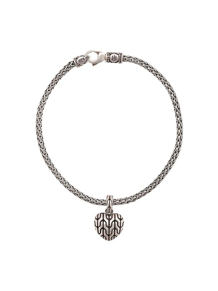 John Hardy Classic Chain Heart Charm Bracelet - Silver