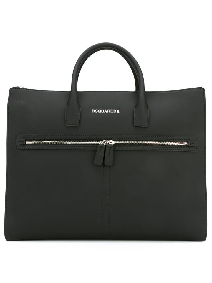 Dsquared2 - Twin Zip Tote Bag - Men - Cotton/pvc/polyester/polyurethane - One Size, Black, Cotton/pvc/polyester/polyurethane