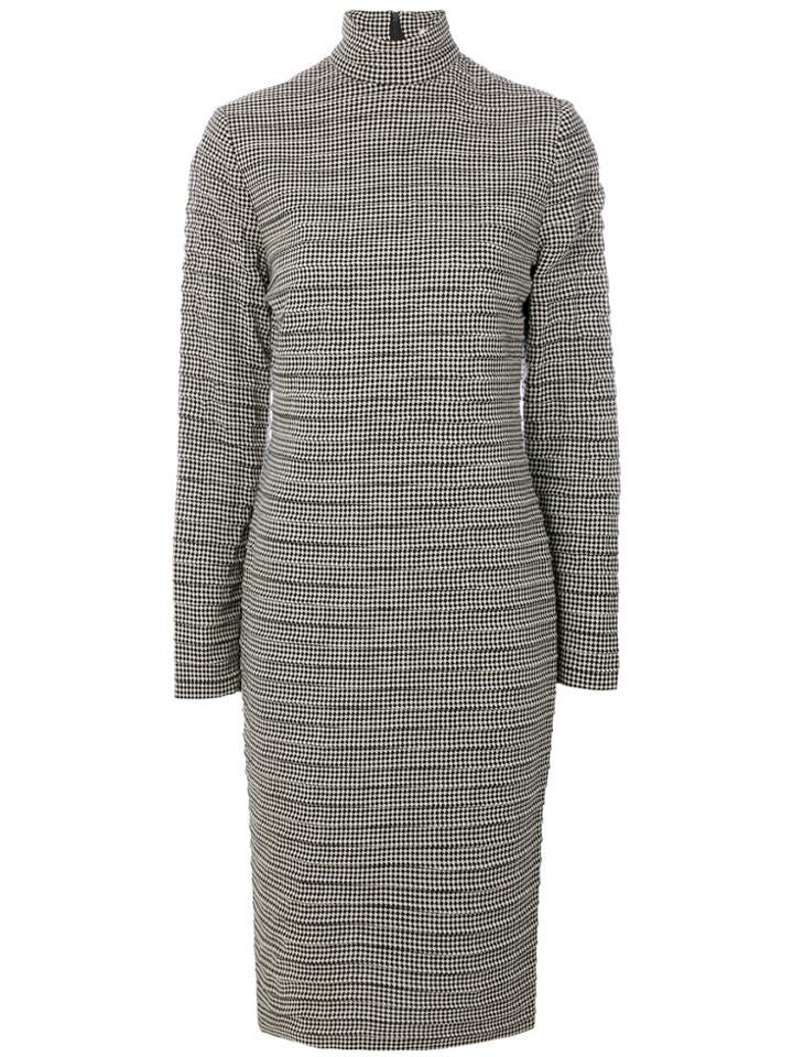 Versace Vintage Optical Pleated Dress - Black