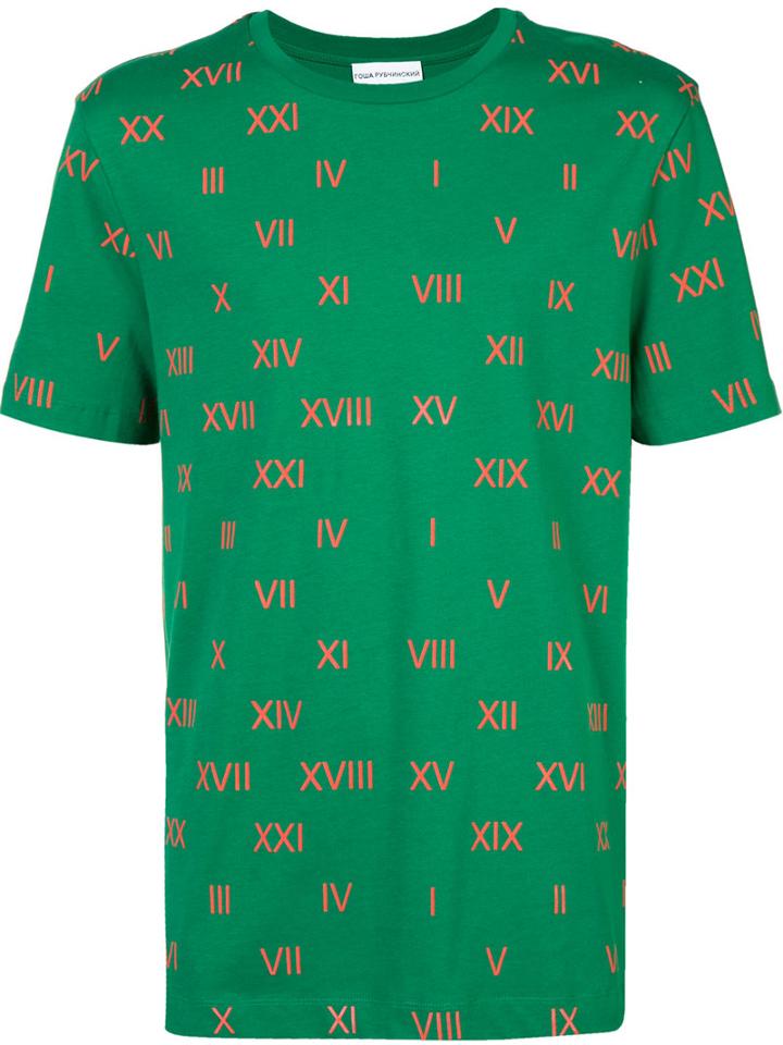 Gosha Rubchinskiy Centuries Print T-shirt, Men's, Size: Large, Green, Cotton