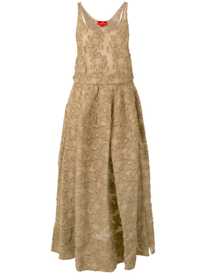 Vivienne Westwood - Sleeveless Jacquard Dress - Women - Cotton/polyamide - 44, Women's, Brown, Cotton/polyamide