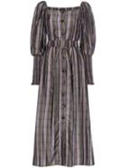 N Duo Check Midi Dress - Grey