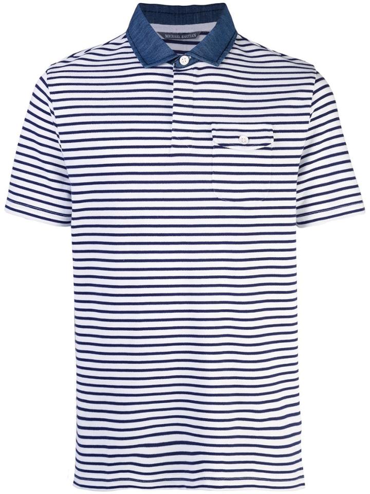 Michael Bastian Striped Polo Shirt - White