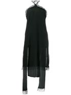 Rokh Halter Neck Lace Dress - Black