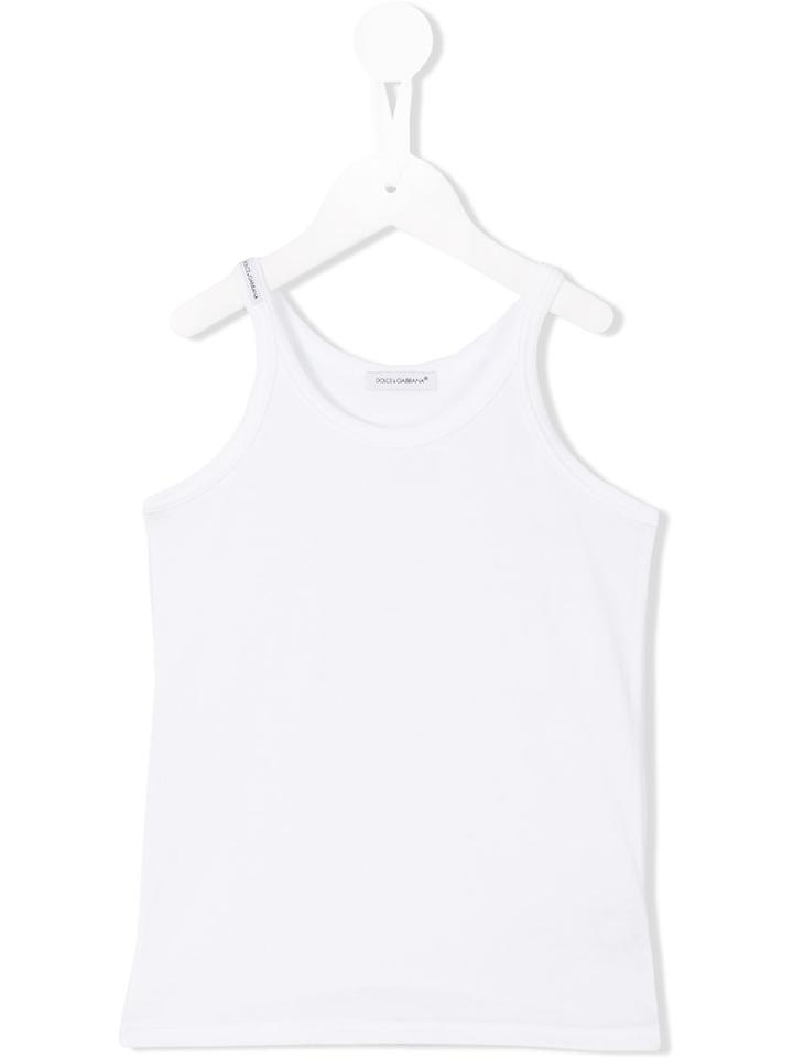 Dolce & Gabbana Kids Plain Tank Top, Boy's, Size: 6 Yrs, White