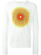 Ymc Abstract Print Long-sleeved Sweatshirt, Men's, Size: Large, White, Cotton