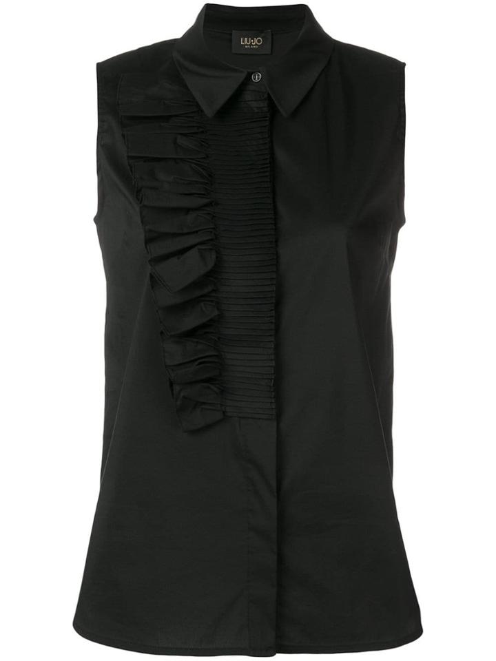 Liu Jo Ruffled Bib Top - Black