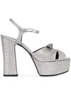 Saint Laurent Candy Sandals, Women's, Size: 40, Grey, Metallic Fibre/leather