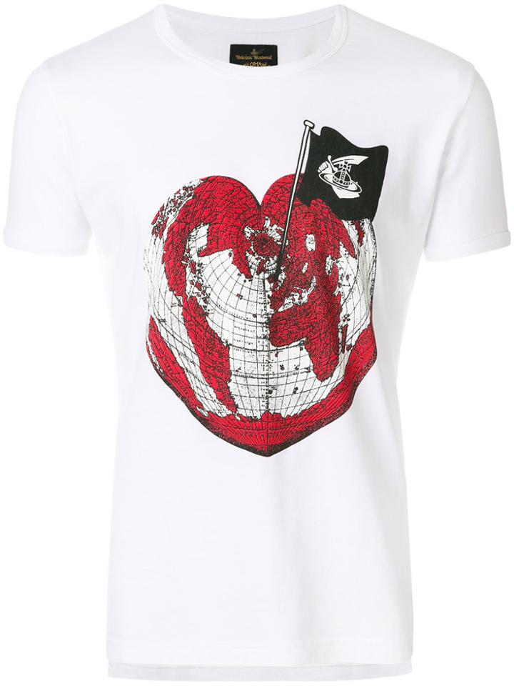 Vivienne Westwood Anglomania World Heart Logo T-shirt - White