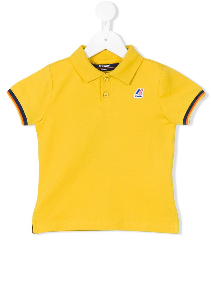 K Way Kids - Embroidered Logo Polo Shirt - Kids - Cotton/spandex/elastane - 10 Yrs, Yellow/orange