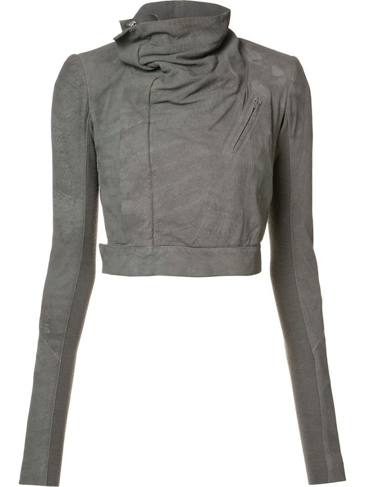 Rick Owens Cropped Biker Jacket, Women's, Size: 40, Lamb Skin