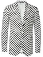 Dolce & Gabbana Striped Blazer, Men's, Size: 48, Black, Viscose/cotton