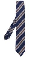 Lardini Woven Striped Tie - Blue