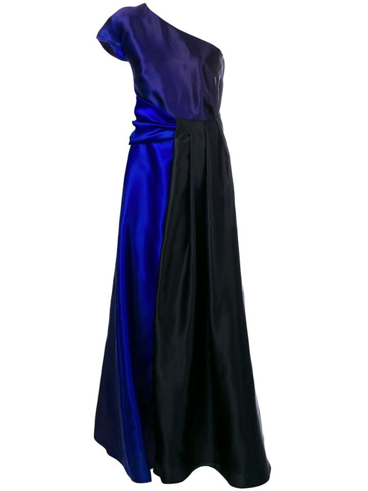 Lanvin One Shoulder Draped Gown - Blue