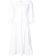 Marina Moscone Off The Shoulder Coat Dress - White