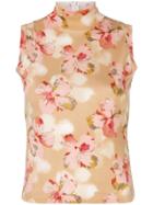 Christian Dior Vintage Floral Turtleneck Vest - Yellow & Orange