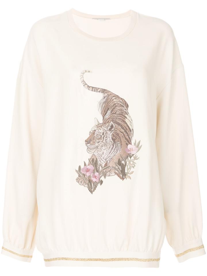 Stella Mccartney Embroidered Tiger Jumper - Nude & Neutrals
