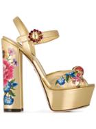 Dolce & Gabbana Gold Platform Sandals