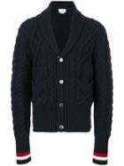 Thom Browne - V-neck Knitted Cardigan - Men - Wool - 1, Blue, Wool
