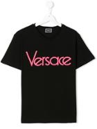 Young Versace Teen Cotton Logo T-shirt - Black