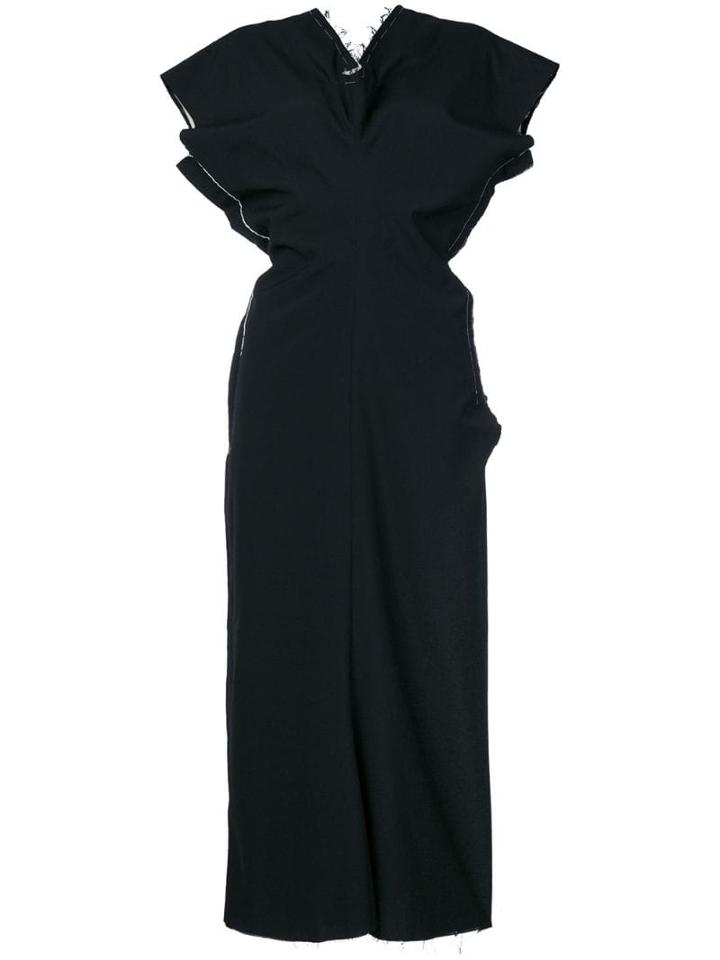 Comme Des Garçons Pre-owned Raw Edge Peplum Dress - Black