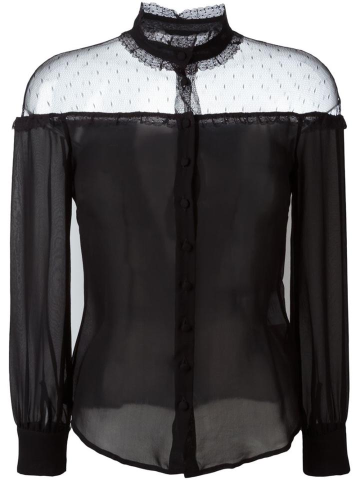 Red Valentino Sheer Panel Blouse