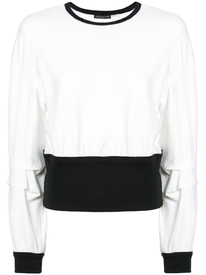 Natori Contrast Long-sleeve Sweater - White